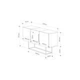 Buffet Moderno de 2 Puertas Color Natural -Nogal