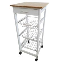 Verdulero frutero con 3 cestas extraibles y cajon 84x37x37cm