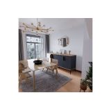 Buffet en Melamina Gris Oscuro y Blanco, Diseño Moderno