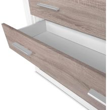 Meyvaser - Cómoda con 4 Cajones, Sinfonier,Colores Andersen y Pino Gris, Medidas: 60 cm (An) x 81.5 cm (Al) x 39.5 cm (Fon)