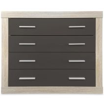 Meyvaser - Cómoda con 4 Cajones, Sinfonier, Color Cambrian y Negro, Medidas: 60 cm (An) x 81.5 cm (Al) x 39.5 cm (Fo)