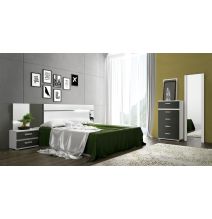 Sinfonier 5 Cajones, Cómoda, Color Blanco y Grafito, Medidas: 60 cm (Largo) x 109,4 cm (Alto) x 39,6 cm de (Fondo) – Meyvaser