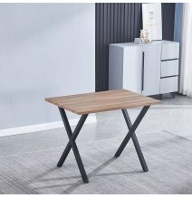 Conjunto Mesa y Sillas Comedor/Cocina: Mesa madera y Patas Metálicas En Negro (76x100x70 Cm) + 5 Sillas (80x40x55 Cm)