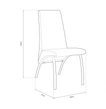 Pack 2 Sillas de Comedor, Sillas para Salón, Acabado en Tejido Beige, Medidas: 44 cm (Ancho) x 61 cm (Largo) x 95 cm (Alto)