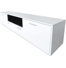 Meyvaser Mueble de salón y TV Composición para salón 200 Cm Color Blanco Gran Espacio Almacenamiento