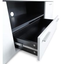 Meyvaser Mueble de salón y TV Composición para salón 200 Cm Color Blanco Gran Espacio Almacenamiento