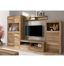 Mueble de Comedor, Mueble Salón, Acabado en Color Cañón, Medidas: 301 cm (Ancho) x 177 cm (Alto) x 41,4 cm (Fondo)