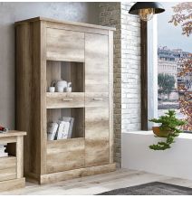 Mueble de Comedor, Mueble Salón, Acabado en Color Cañón, Medidas: 305 cm (Ancho) x 174,7 cm (Alto) x 41,8 cm (Fondo)