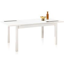 Mesa Comedor, Mesa de salón Extensible, Acabado en Color Blanco, Medidas: 140-180 cm (Largo) x 90 cm (Ancho) x 75 cm (Alto)