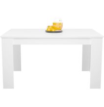 Mesa de Comedor Extensible, Mesa Salón, Robusta, Color Blanco, 138-198 cm (Largo) x 88 cm (Ancho) x 76 cm (Alto)