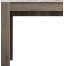 Mesa de Comedor, Mesa de Salón Fija, Color Trufa y Cañon, Medidas: 140 cm (Largo) x 80 cm (Ancho) x 75 cm (Alto)