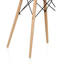 Mesa Redonda de Comedor o Cocina en Patas de Madera y Tapa Blanca – 80 cm de Diámetro y 75 cm de Alto.