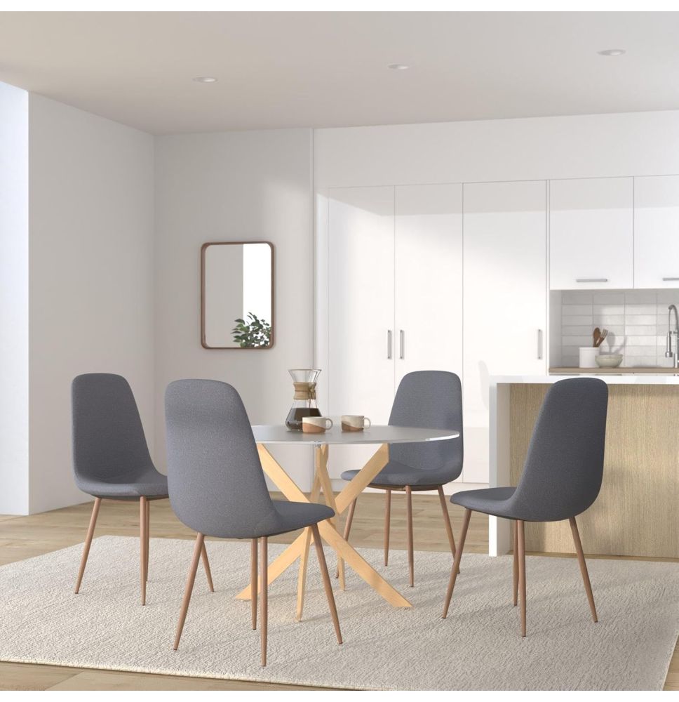 Mesa Redonda con Tapa de Cristal y Estructura Metálica Acabado Madera | Medidas: 110 x 73 cm