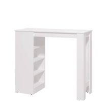 Mesa de Cocina Alta | Acabado en Melamina Blanco | Medidas: 120 cm Ancho x 50 cm Fondo x 105 cm Alto