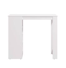 Mesa de Cocina Alta | Acabado en Melamina Blanco | Medidas: 120 cm Ancho x 50 cm Fondo x 105 cm Alto