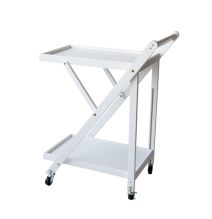Camarera Plegable con Ruedas 65x40x85 Blanco - ¡Práctica y Elegante!
