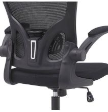 Silla de Oficina Ergonómica con Respaldo en Tejido 3D Negro, Ajustable en Altura - Medidas 63x58x99,5-190,5 cm