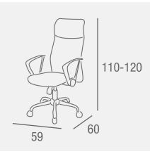 Silla de Oficina Ergonómica con Respaldo Alto en Símil Piel Negra y Roja, Regulable- Medidas 59x60x110-120 cm