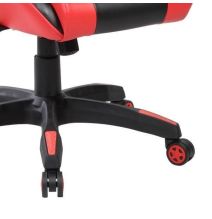 Silla de Oficina Ergonómica en Símil Piel Roja y Negra con Respaldo Alto, Sistema Hidráulico- Medidas 65x55/130x125,5/135,5 cm