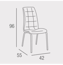 Juego de 4 Sillas Tapizadas en Símil Piel Blanco con Patas Cromadas, Asiento y Respaldo Ergonómicos- Medidas 43x63x97 cm