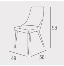 Juego de 4 Sillas Tapizadas en Tela Beige Repelente al Agua con Patas Metálicas en Acabado Madera - Medidas 96x56x40 cm