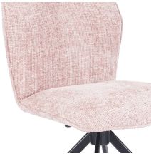 Pack de 2 Sillas Tapizadas en Tela Rosa, Patas Negras, Asiento y Respaldo Ergonómicos y Acolchados Medidas 63x48x93 cm