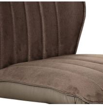 Pack de 2 Sillas con Respaldo y Asiento Tapizados en Tela Marron, Pata Metálica en Acabado Negro Mate, Medidas 62,5x52x93 cm