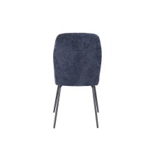 Pack de 2 Sillas Tapizadas en Tela Azul con Patas en Acabado Negro, Asiento y Respaldo Ergonómicos, Medidas 61x47x89 cm