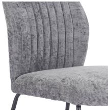 Pack de 2 Sillas Tapizadas en Tela Gris con Patas en Acabado Negro, Asiento y Respaldo Ergonómicos, Medidas 61x47x89 cm