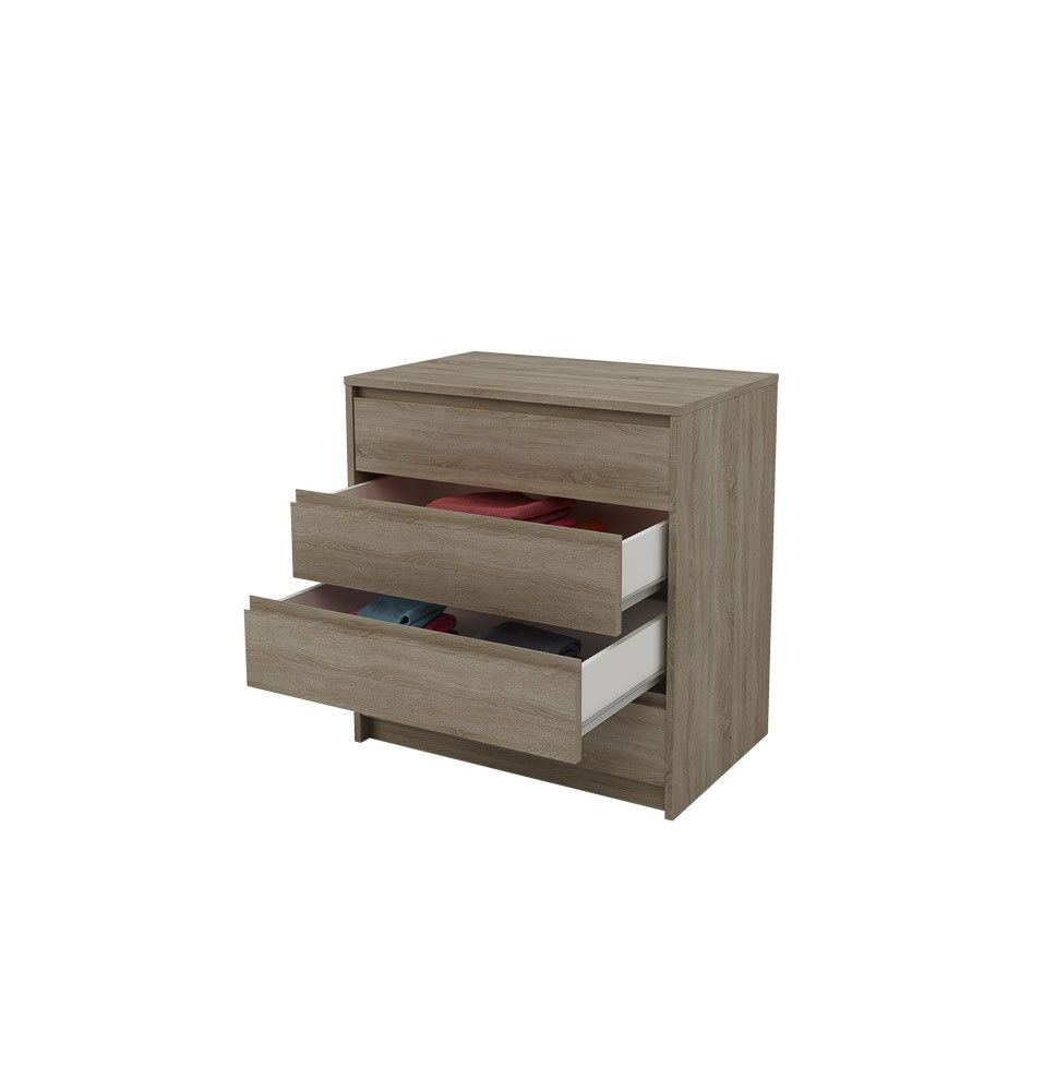 Cómoda Cajonera 4 cajones acabado en Color Roble. 74cm(alto) 70cm(ancho) 45cm(fondo)