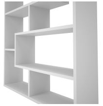 Estantería Geométrica Blanca para Salón con Múltiples Estantes – 169 x 120 x 28 cm (alto x ancho x fondo)