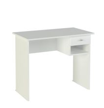 Mesa de Escritorio y Trabajo en Color Blanco, 90x50x74cm - Con Cajón y Estante para Oficina o Estudio
