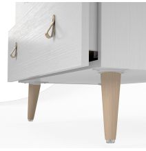 Cómoda con 3 Cajones, para Dormitorio, Acabado en Color Blanco, Medidas: 80 cm (Ancho) x 83,5 cm (Alto) x 48 cm (Fondo)