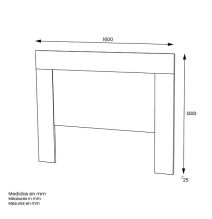 Cabezal para Cama de Matrimonio con patas, Color Blanco y Roble, Medidas: 160 cm (Ancho) x 130 cm (Alto) x 2,5 cm (Fondo)
