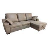 Sofá Cama 3 Plazas Reversible con Chaiselongue y Almacenaje, Tapizado, 229x93x153 cm