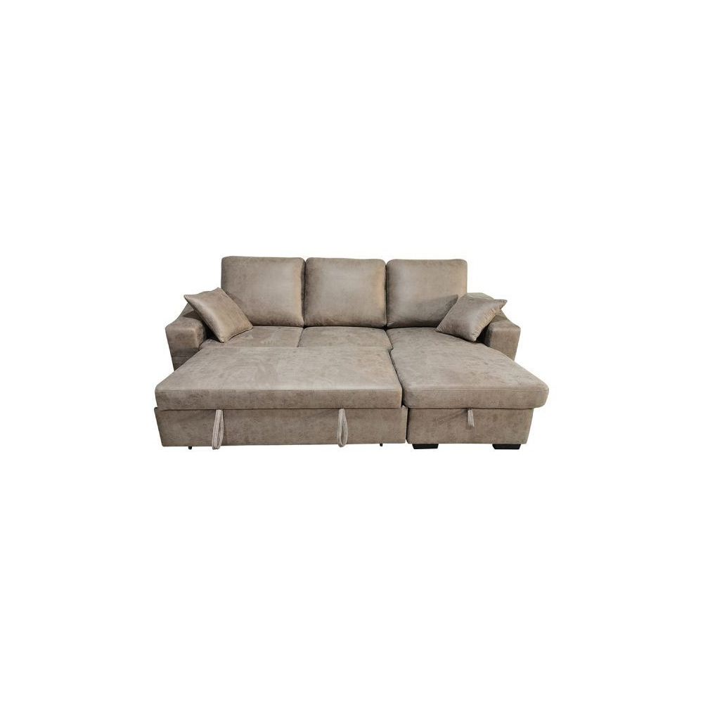 Sofá Cama 3 Plazas Reversible con Chaiselongue y Almacenaje, Tapizado, 229x93x153 cm