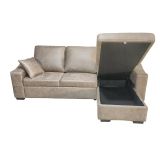 Sofá Cama 3 Plazas Reversible con Chaiselongue y Almacenaje, Tapizado, 229x93x153 cm