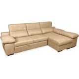 Sofá con Chaiselongue Reversible Color Piedra, Asientos