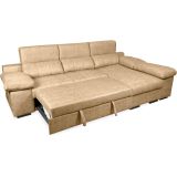 Sofá con Chaiselongue Reversible Color Piedra, Asientos