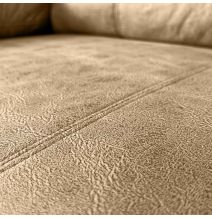 Sofá con Chaiselongue Reversible Color Piedra, Asientos Extensibles y Arcón, 291x160x104 cm, Tapizado en Tela