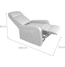 Butaca Relax Power Lift con Estructura de Madera de Eucalipto, Color Cemento, 74x100x88 cm