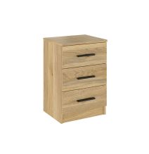 Conjunto Pack Cabecero y 2 Mesitas de Noche,Mesilla de noche 3 Cajones Color Mauvella, 160x45x1,6 cm (LargoxAltoxProfundo)