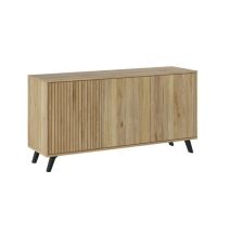 Meyvaser Aparador, Buffet, Salón Comedor 3 Puertas, Armario Auxiliar Color Mauvella-rayas, Medidas: 138 cm x 70 x 39,5.