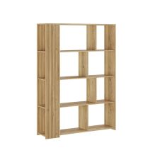 Conjunto de Salón Mueble Completo: Bajo TV, Vitrina, Estantería Decorativa y 2 Estantes - Color Mauvella Rayas