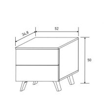 Cabezal + Dos Mesitas de Noche + Sinfonier, Mauvella - Rayas, Medidas: 210 cm (An) x 55 cm (Al) x 35 cm (Fon)