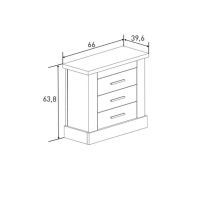Pack de Muebles de Dormitorio Habitación Infantil con Cabecero, 1 Mesita de Noche 3 Cajones y Sinfonier en Color Mauvella Rayas