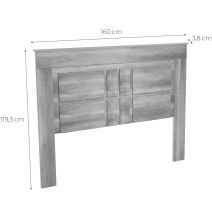 Pack Cabecero Nórdico de 160 x 120 cm + 2 Mesitas de Noche |Práctico y Elegante| Color Cañon (para Cama de 135-140, 150 o 160)