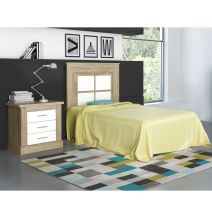 Cabecero Nórdico de 110 (Anc) x 120 (Al) x 3,8 (Fon) Cm Colores Cambria y Blanco (para Cama de 135-140