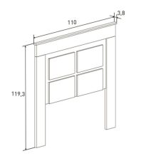 Cabecero Nórdico de 110 (Anc) x 120 (Al) x 3,8 (Fon) Cm Colores Cambria y Blanco (para Cama de 135-140