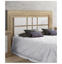 Pack de Dormitorio con Cabecero de 160 x 120 cm + 2 Mesitas de Noche + Cómoda | Color Cambria y Blanco